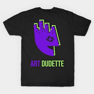 Art Dudette In Purple And Lime T-Shirt